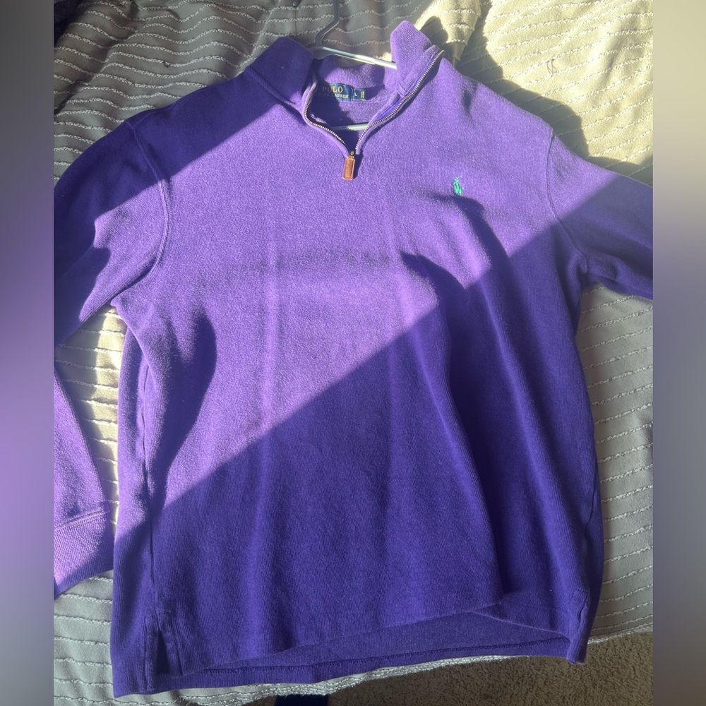 1/4 Zip Polo Ralph Lauren Purple crew neck